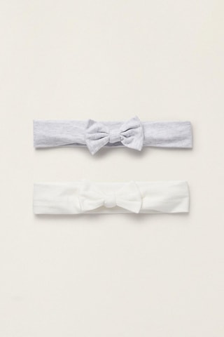 2 bandeaux - Blanc et gris clair chiné