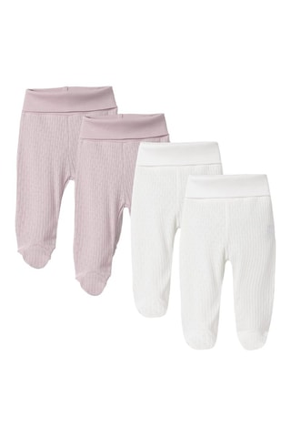 4 pantalons - Rose et blanc