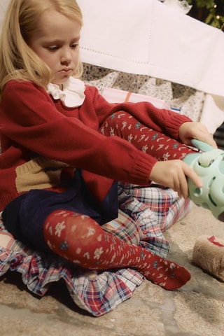 2 collants - Blanc et rouge