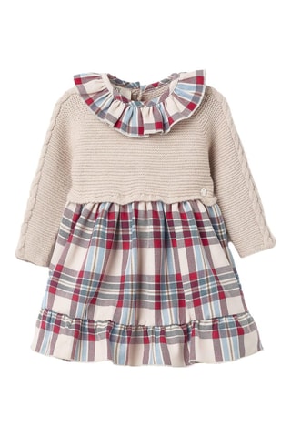 Robe bi-matière - Gris clair