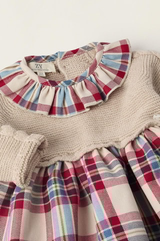 Robe bi-matière - Gris clair