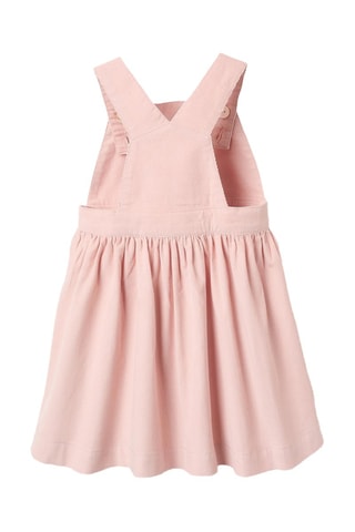 Robe-salopette en velours - Rose