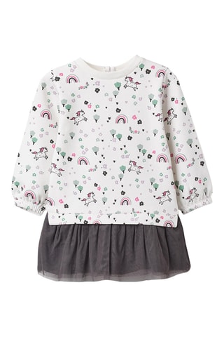 Robe trompe-l'œil - Beige clair et noir