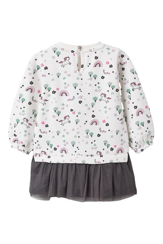 Robe trompe-l'œil - Beige clair et noir