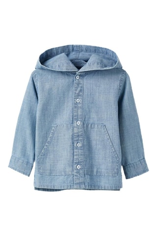 Surchemise à capuche en jean - Ciel