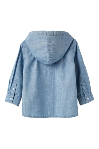 Surchemise à capuche en jean - Ciel