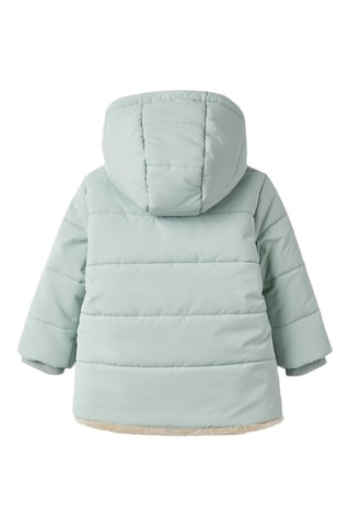 Doudoune à capuches en fourrure - Vert clair