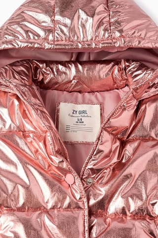 Doudoune à capuche - Doré rose