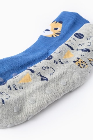 2 paires de chaussettes antidérapantes - Bleu cobalt et gris clair