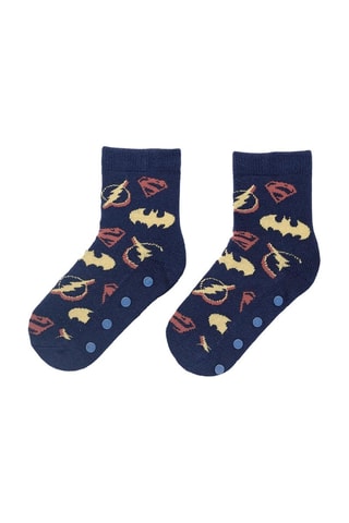 Chaussettes antidérapantes Batman La Ligue des Justiciers Dc Comics - Bleu marine