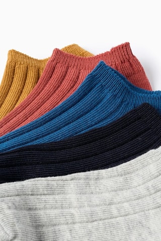 5 paires de socquettes - Noir et moutarde