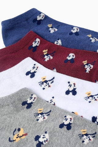 4 paires de socquettes Mickey et ses amis Disney - Blanc et gris clair