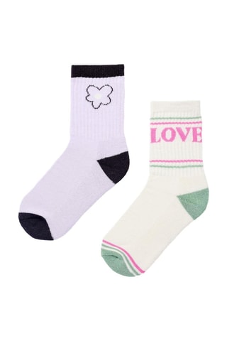 2 paires de chaussettes - Blanc et Rose