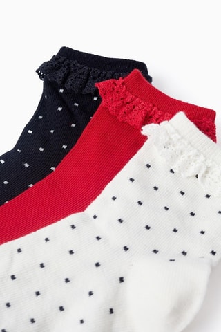 3 paires de chaussettes - Rouge et blanc