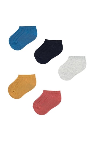 5 paires de socquettes - Noir et moutarde