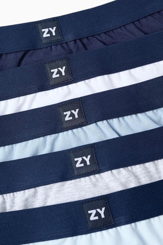 5 slips - Blanc et bleu marine