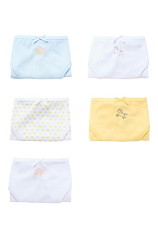 5 culottes - Ciel et blanc