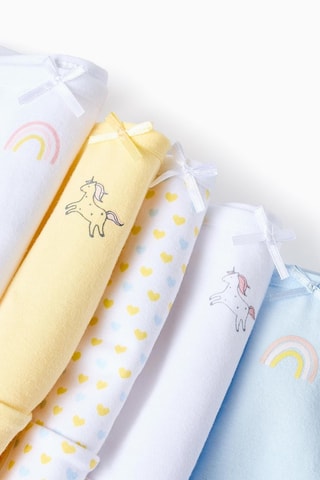 5 culottes - Ciel et blanc