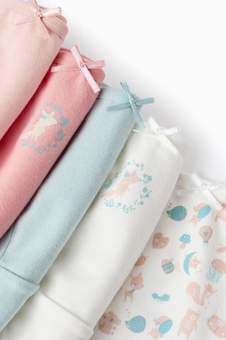 5 culottes - Rose et blanc