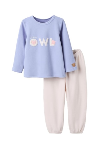 Pyjama polaire - Ciel et rose clair