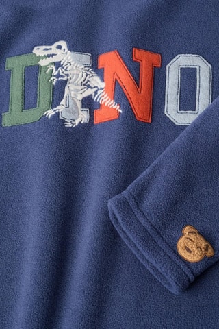 Pyjama polaire - Bleu foncé et gris chiné