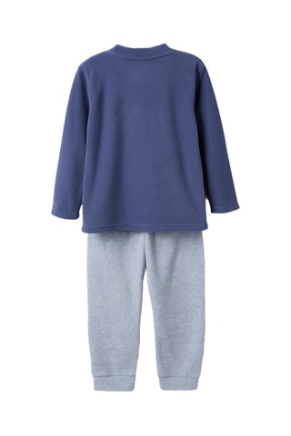 Pyjama polaire - Bleu foncé et gris chiné