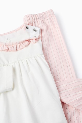 Pyjama - Blanc et rose poudré