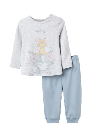 Pyjama Tom et Jerry - Gris clair chiné et ciel