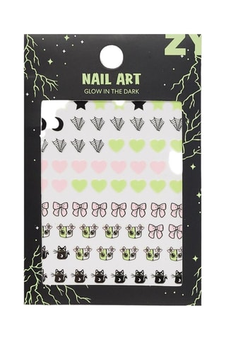5 feuilles de stickers pour ongles - Noir et vert clair