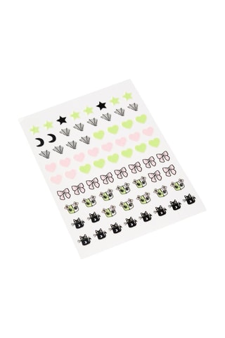 5 feuilles de stickers pour ongles - Noir et vert clair