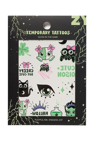 5 feuilles de tatouages éphémères - Noir et vert clair