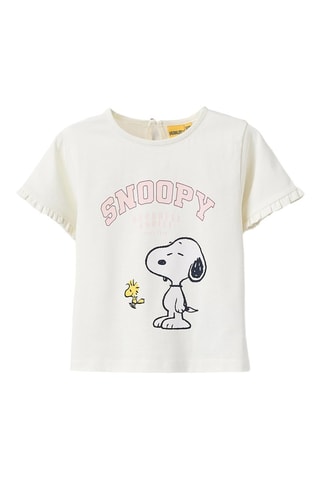 T-shirt Snoopy et Woodstock Snoopy et les Peanuts -Blanc