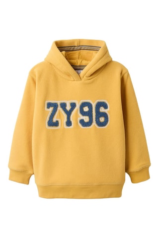 Sweat polaire à capuche - Jaune