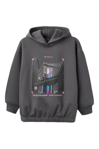 Sweat polaire à capuche - Gris foncé