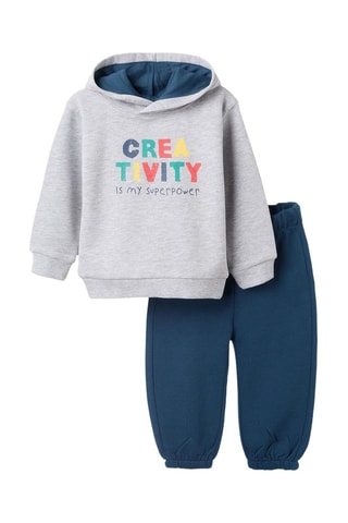 Sweat à capuche et pantalon - Gris clair