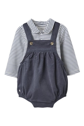 Body et barboteuse en velours - Bleu foncé