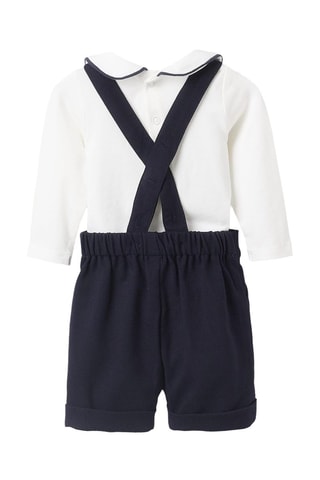 Body-chemise et salopette - Bleu marine et blanc