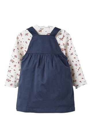 T-shirt et robe-salopette - Bleu foncé et blanc