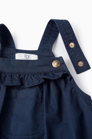 T-shirt et robe-salopette - Bleu foncé et blanc