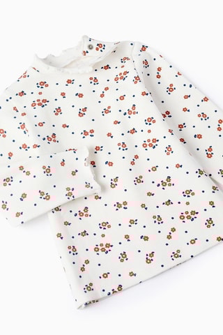 T-shirt et robe-salopette - Bleu foncé et blanc