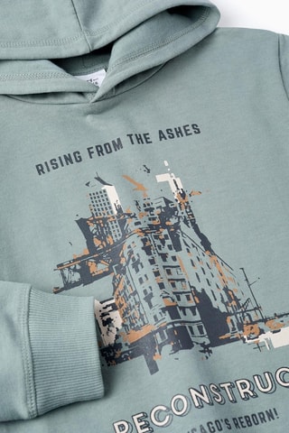 Sweat à capuche et pantalon - Gris et vert olive