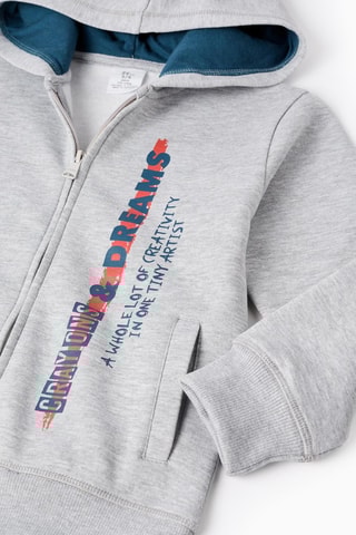 Sweat à capuche et pantalon - Gris clair et bleu cobalt