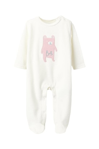 Grenouillère en velours - Blanc