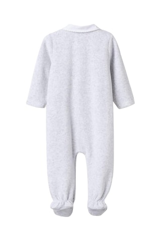 Grenouillère en velours - Gris clair chiné