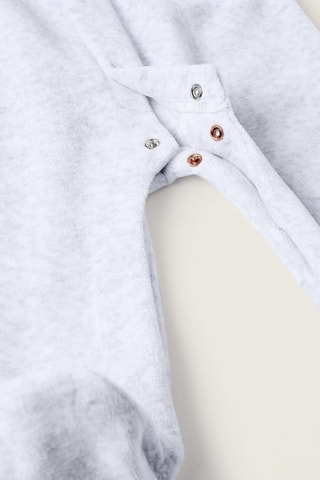 Grenouillère en velours - Gris clair chiné