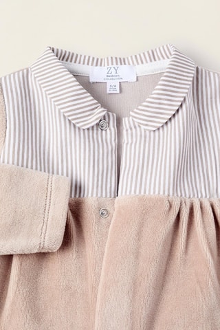 Grenouillère en velours - Gris clair