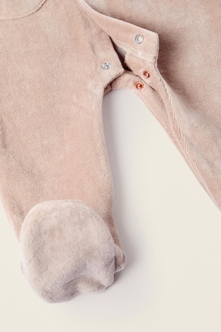 Grenouillère en velours - Gris clair