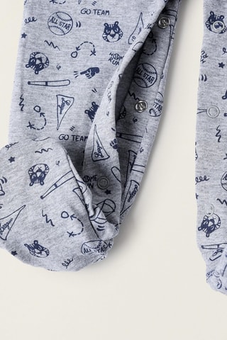 2 grenouillères - Gris clair et bleu