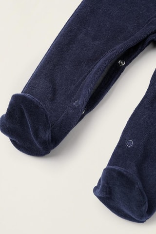 Grenouillère en velours - Bleu