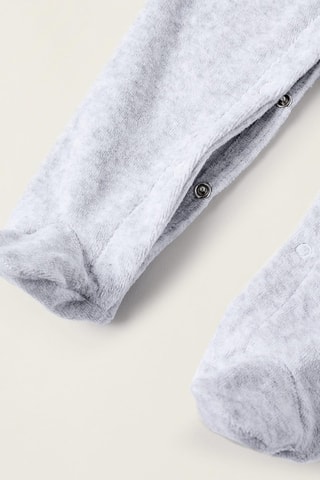 Grenouillère en velours - Gris clair chiné